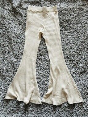 L'Agence Kiki flared knit pull-on Ivory Pants size Small